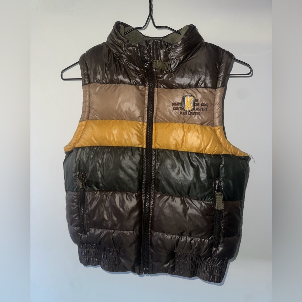 IKKS: Boy Colorblock Puffer Vest with Logo and Hood